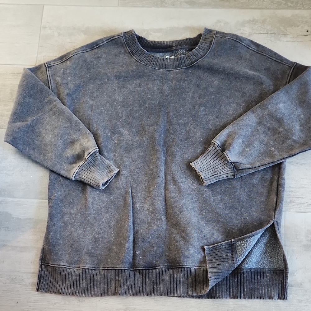 SO Size L Women's Oversized Washed Grey Sweatshirt